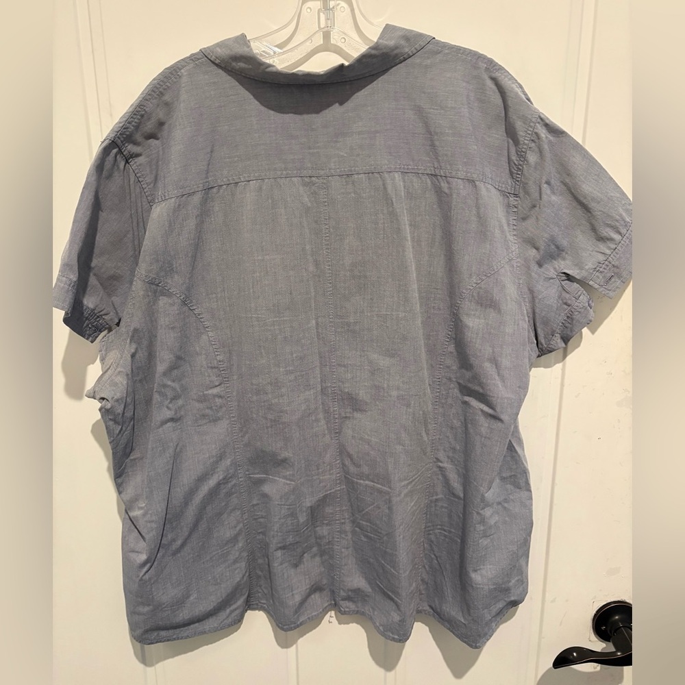 Riders Slimming Denim Blue Shirt (3X) - Picture 2 of 6